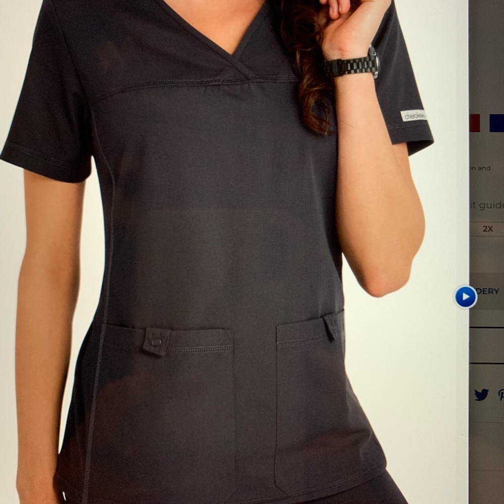 Cherokee flexible scrubs, charcoal gray, BN